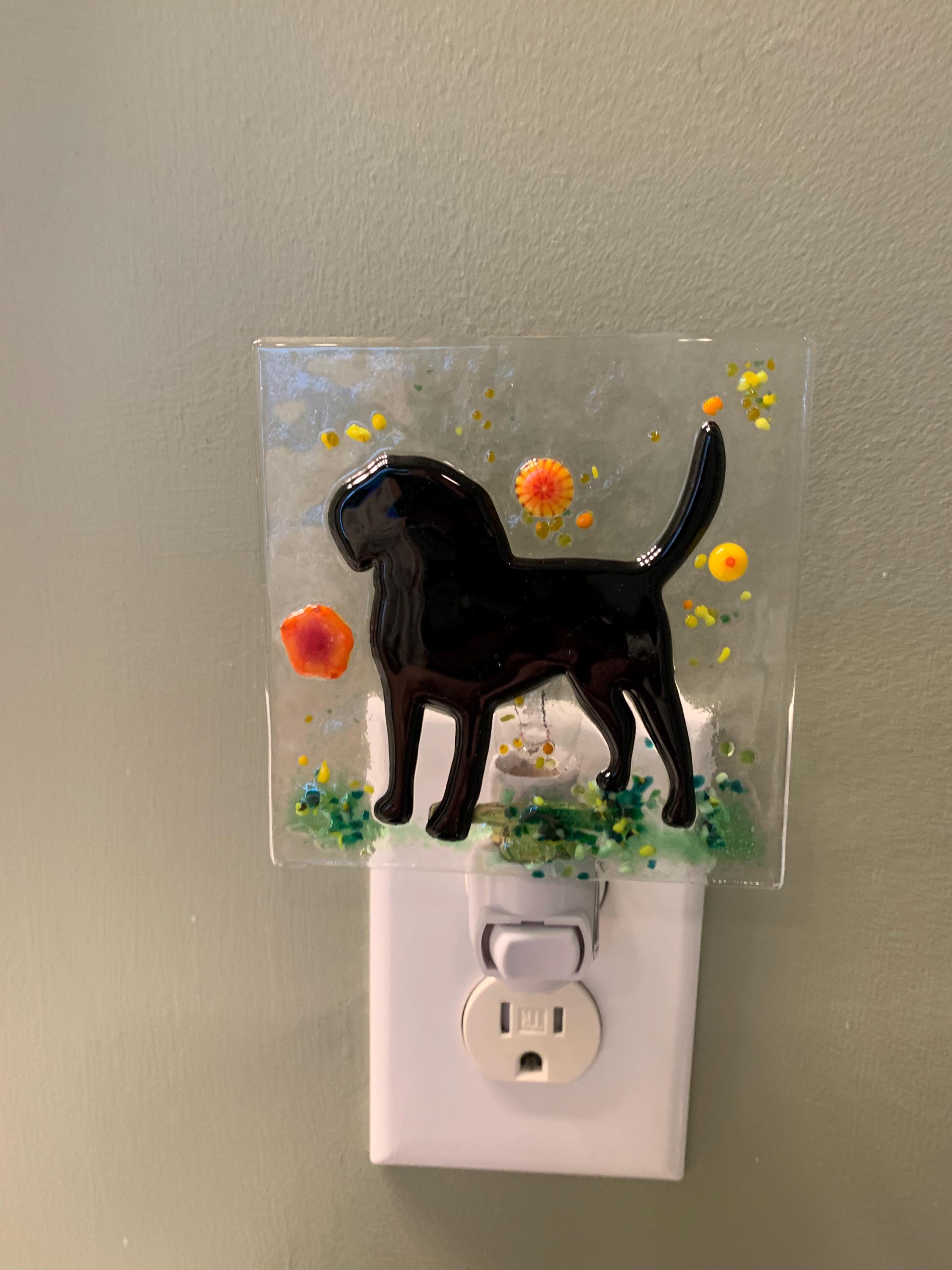 Fused Glass dog nightlight, dog nightlight, the dog parent gift, beagle nightlight, hound nightlight
