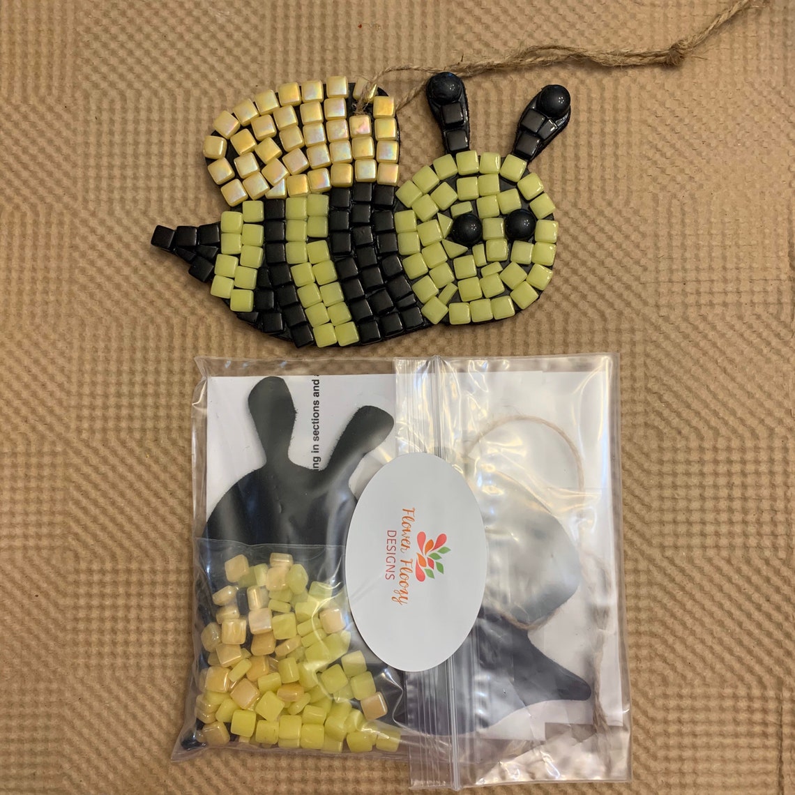 Bee Mosaic Kit Mosaic Art kit Bee art Etsy