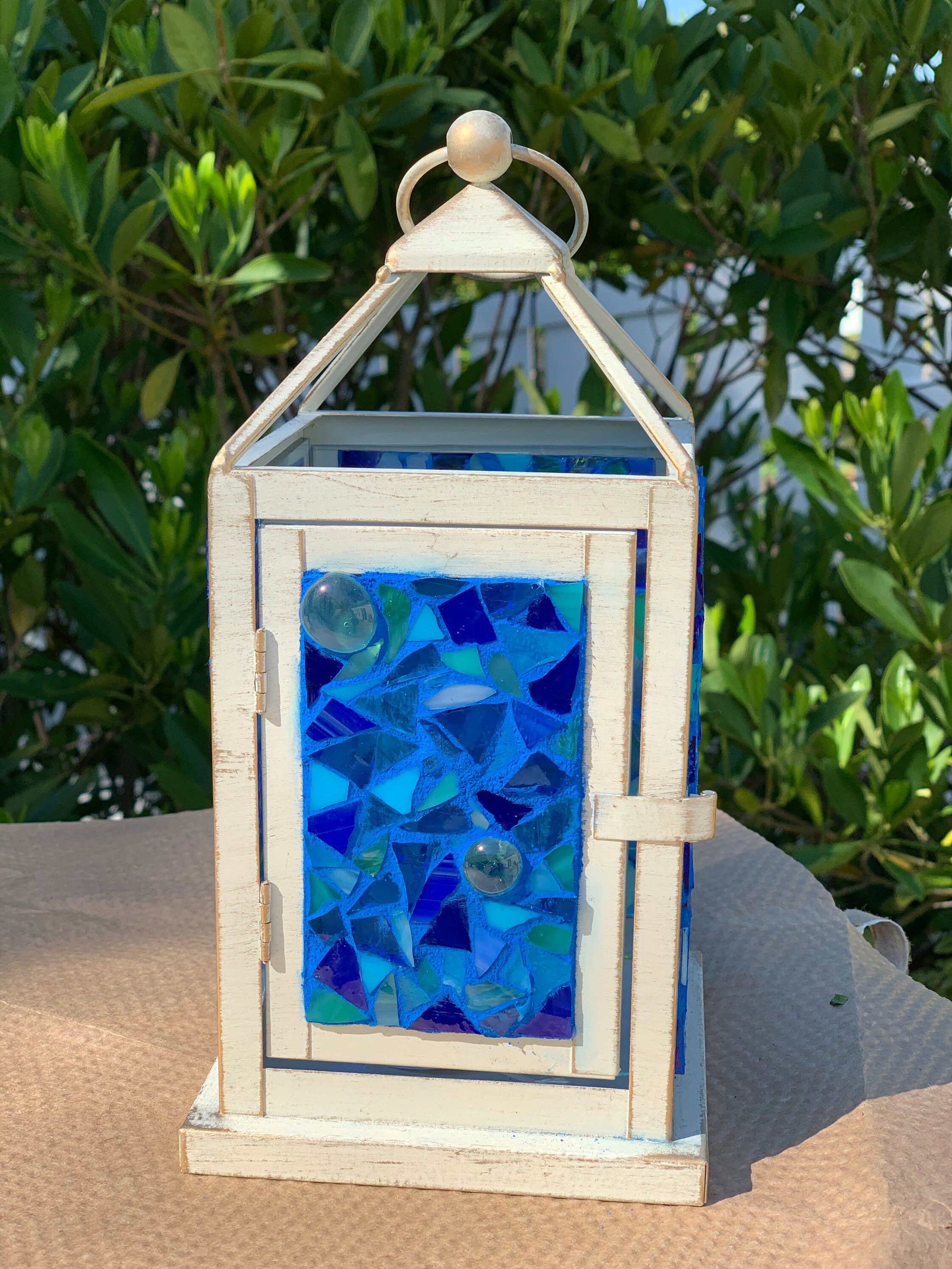 Ocean Mosaics Wine Bottle Lanterns (Set of 4)