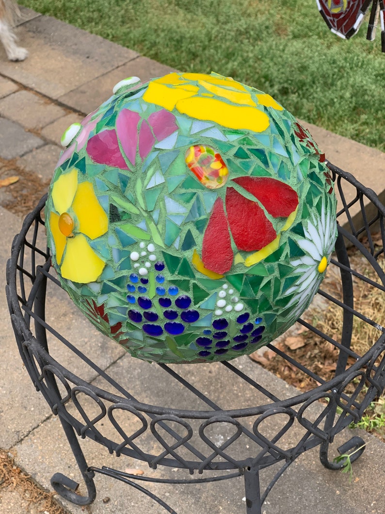 Mosaic Gazing Ball Garden Ball Garden Art Gazing Ball Etsy