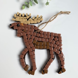 Moose mosaic art kit, art kits for kids, mosaic kit, kids craft kit, woodland creatures
