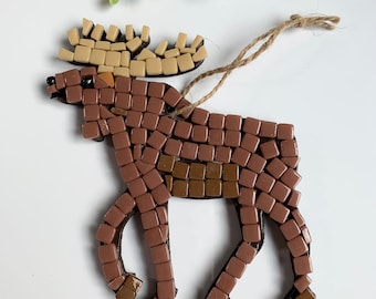 Moose mosaic art kit, art kits for kids, mosaic kit, kids craft kit, woodland creatures
