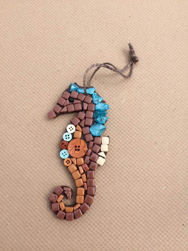 Seahorse mosaic art kit art kits for kids mosaic kit kids Etsy