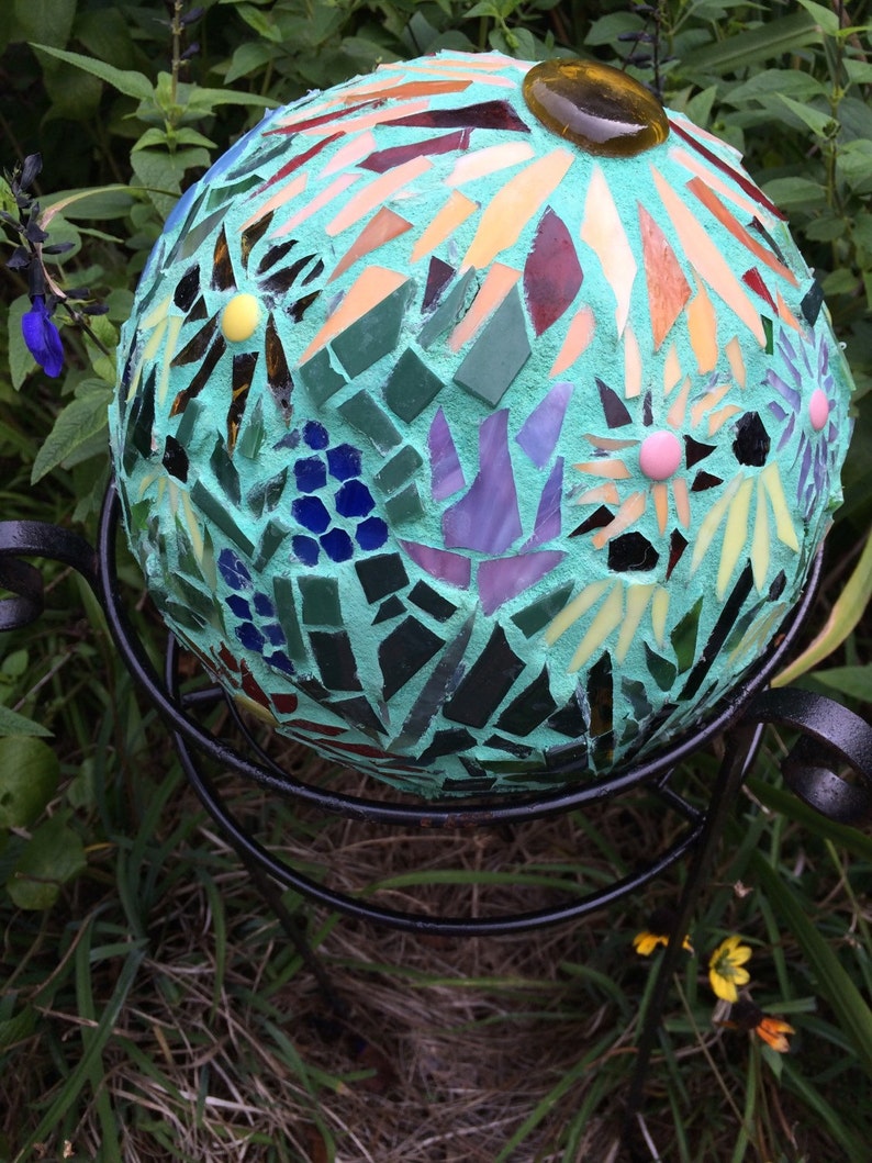 Mosaic Gazing Ball Garden Ball Garden Art Gazing Ball Etsy