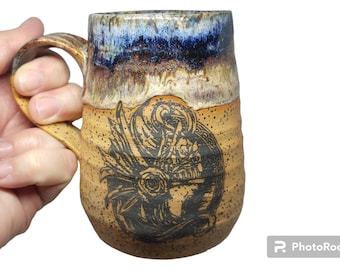 Warrior Coffee Mug, Handmade Ceramic Mug