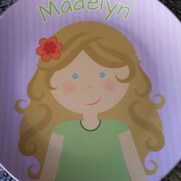 Little Girl Plate And Bowl Set Personalized Plastic Children Plate little-girl-plate-and-bowl-set-personalized-plastic-children-plate