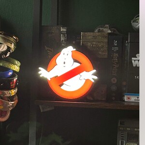 Ghostbusters Logo LED Sign: USB Powered Ghost Busters Lamp, Night