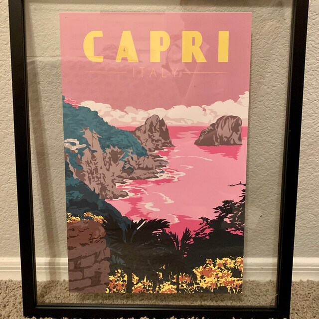 Capri Italy - Vintage Travel Poster - Etsy
