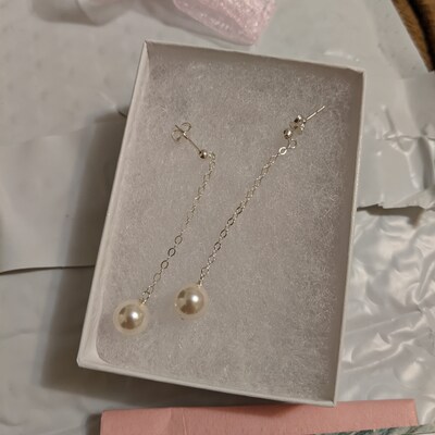 Pearl Dangle Earrings//pearl Drop Earrings//bridesmaid Pearl Earrings ...