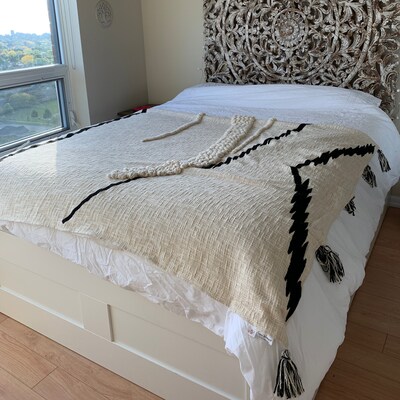 Exclusively Tufted and Embroidered Handmade Cotton Throw Boho - Etsy
