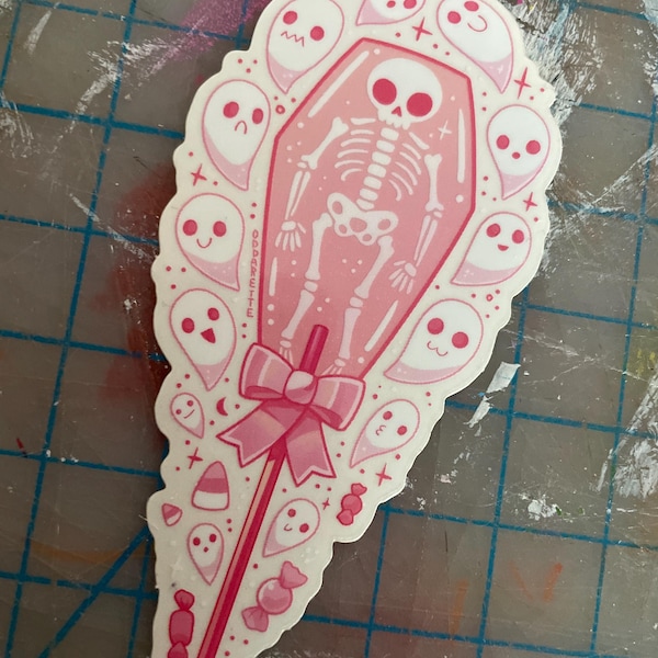 Pink Skeleton Lolly Sticker – Waterproof Vinyl, Spooky Ghosts - Etsy
