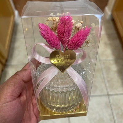 Crystal Lid With Ribbon Personalized Candle Favor for Guests in Bulk ...