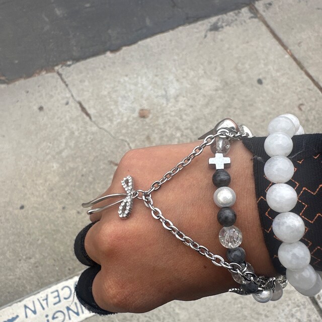 Cyber Y2K Bracelet, Grunge 90s Bracelet, Cute Bow Gothic