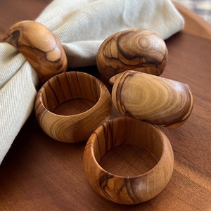 Olivewood Napkin Rings - Set of 4