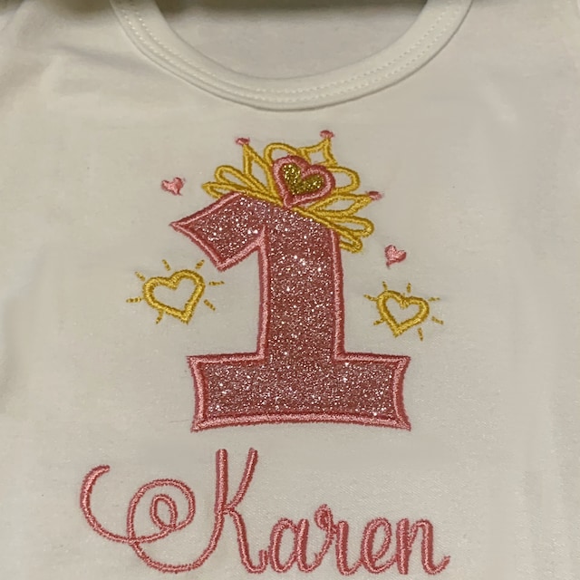 BX プリンセス ティアラ 数字セット 0-9 アップリケ 機械刺繍