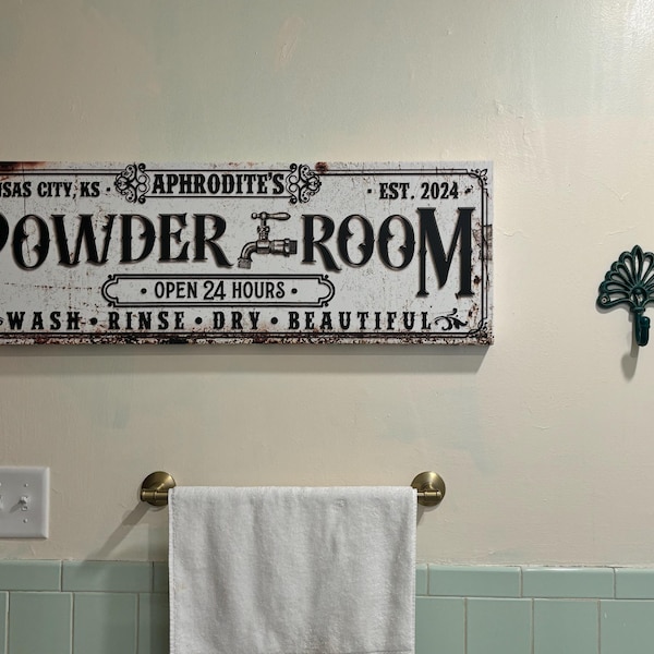 Powder Roon Signs Powder Room Decor | Bathroom Wall Decor | Rustic Bathroom Sign | Powder ...