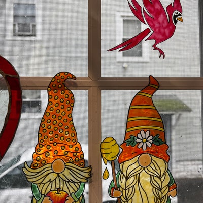 Wicoart sticker window color cling stained glass art decal set de 2 panneaux chèvrefeuille grande taille - France Wicoart sticker window color cling stained glass art decal set de 2 panneaux chèvrefeuille grande taille - France