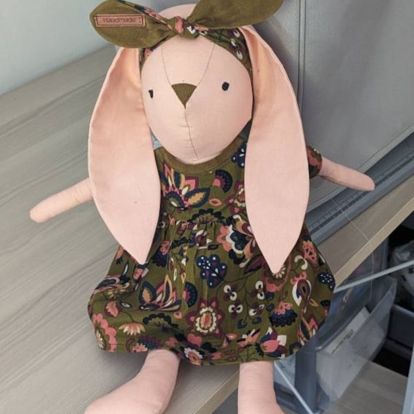 Bunny Doll With Clothes Easy Sewing Pattern PDF. 40cm/16