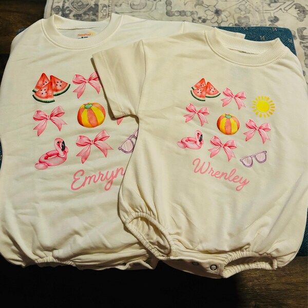 Personalized Name Baby Girl Outfits, Custom Baby Bubble Romper, Baby ...