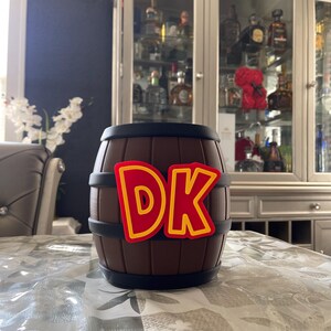 Donkey Kong DK Barrel Garbage Can, Storage Container, Piggy Bank