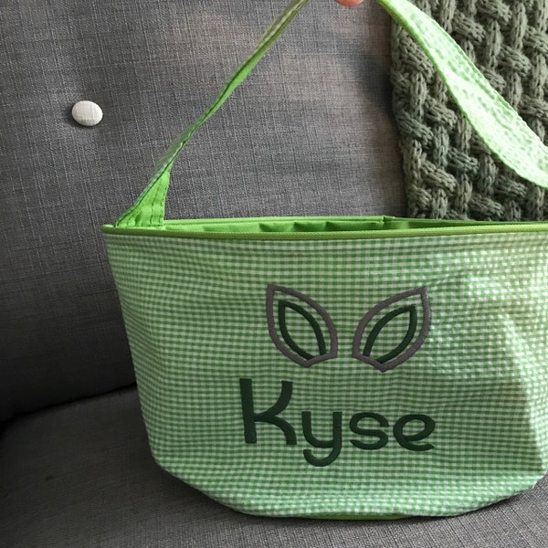 Sugar Bee Easter Basket, Gingham Bunnies
