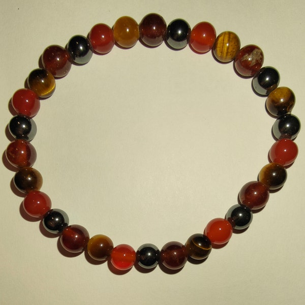 Bracelet Mala Agilité De L'Esprit Et Abondance En Perles De Cinabre Et Grenat