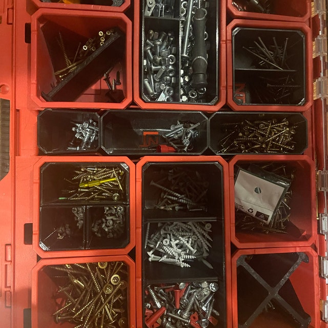 Milwaukee PACKOUT Small Parts Organizer Center Bin Set 3-bins Neat Tools  Custom Packout Mod 
