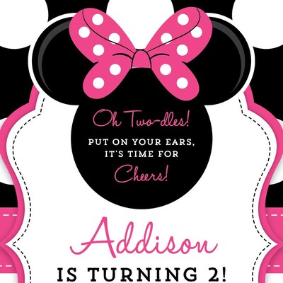 Minnie Mouse 2nd Birthday Invitations Printable Girls Party Invitation ...