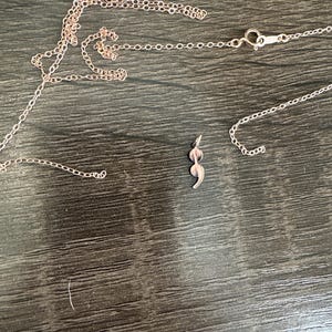 Customer photo, Semicolon Necklace