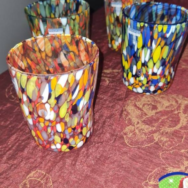 MAZZEGA ART & DESIGN - 6 Goto Tumbler Glasses In Glass Blown And