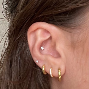 Gold Thick Huggie Hoop Earrings photo review