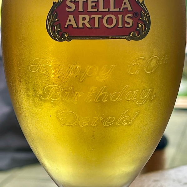 Bicchiere Da Birra Stella Artois Personalizzato - Calice Inciso Con Regalo Compleanno