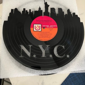 アート・デザイン・音楽 GLAY Life record in America-N.Y.C. New York City NYC Skyline Vinyl Record Art Cut From a Actual Vinyl