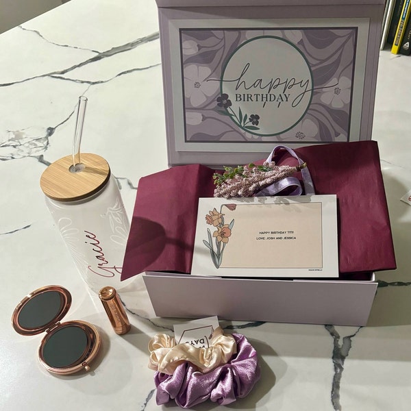 Happy Birthday Gift Box for Her, Personalized Birthday Box With Spa ...