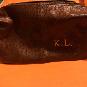 Personalised Embroidered Mens Leather Wash Bag With Strap Black or ...