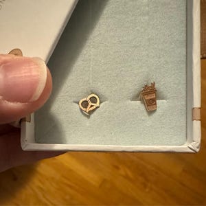 Customer photo, Pretzel Stud Earrings