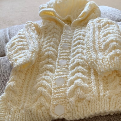 Knitting Pattern Baby Aran Cardigan Childrens Jacket Cable 0-8 Years ...