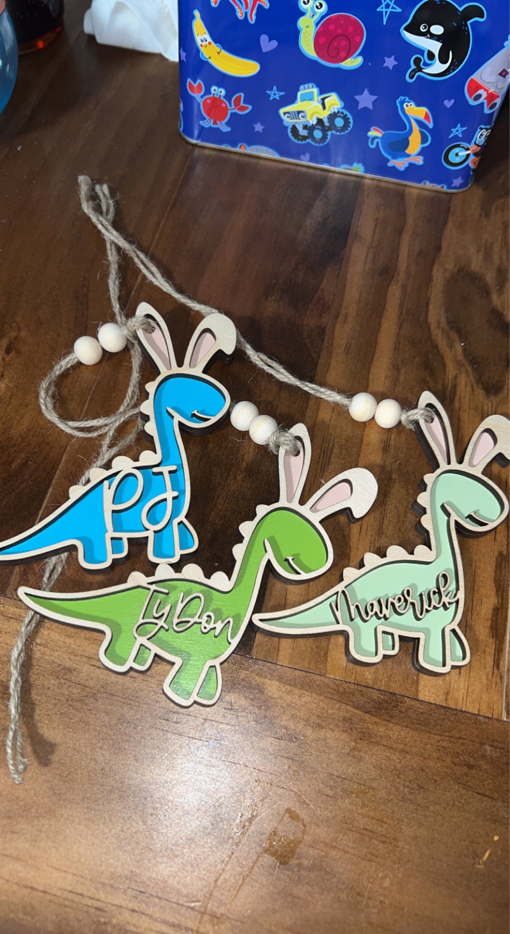 Easter basket tag, personalized name tag, dinosaur decor, Dino easter tag, easter bunny, kids easter decor, Easter egg, easter tier tray