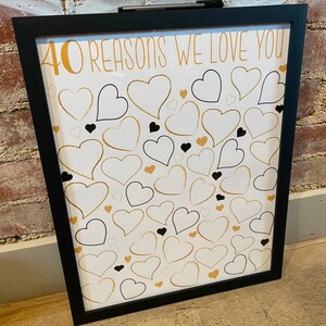 40 Reasons We Love You, 8x10, 11x14, 16x20, Birthday Gift for Her, for ...