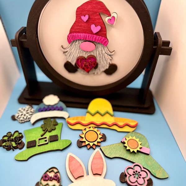 Standing Interchangeable Gnome File SVG, Glowforge Home Sign ...