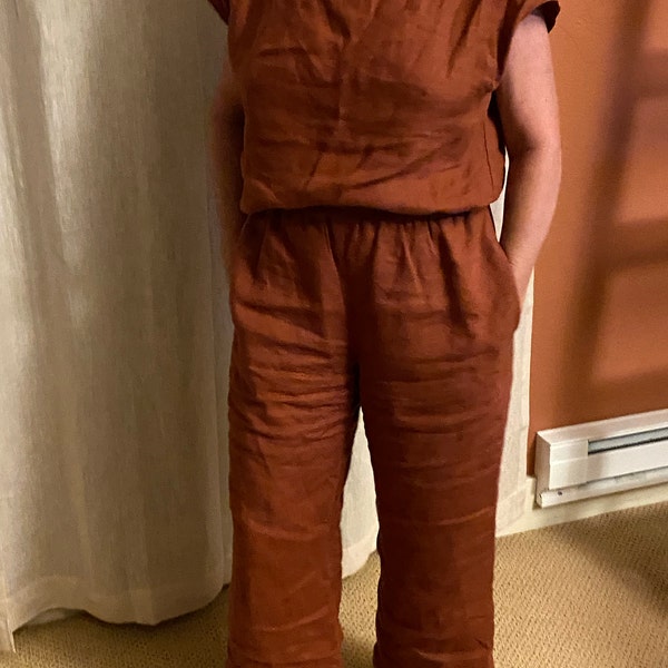 Terracotta Veil Linen Dress