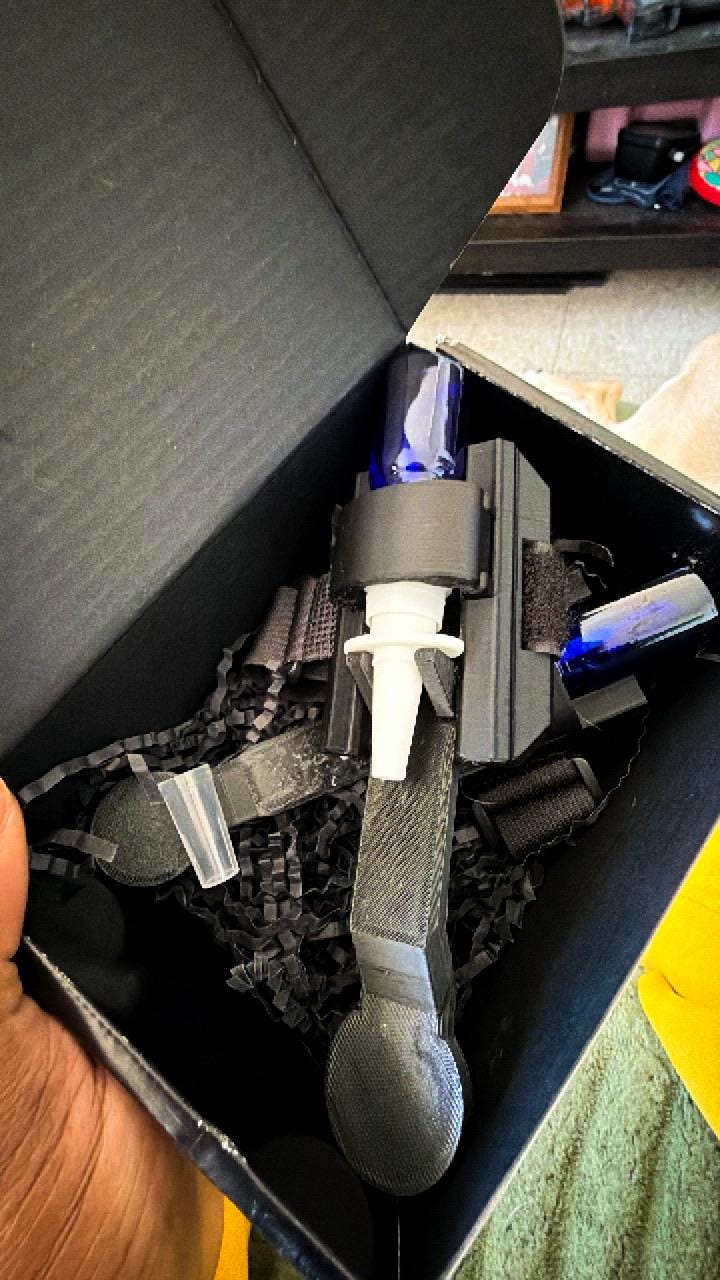 Customer photo of 3D Printed Web Shooter x2 | Functional Water Spray | Spider-Man Cosplay Prop | Superhero Costume Gift