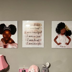 Positive Affirmations Wall Art Girls Bedroom Affirmation | Etsy