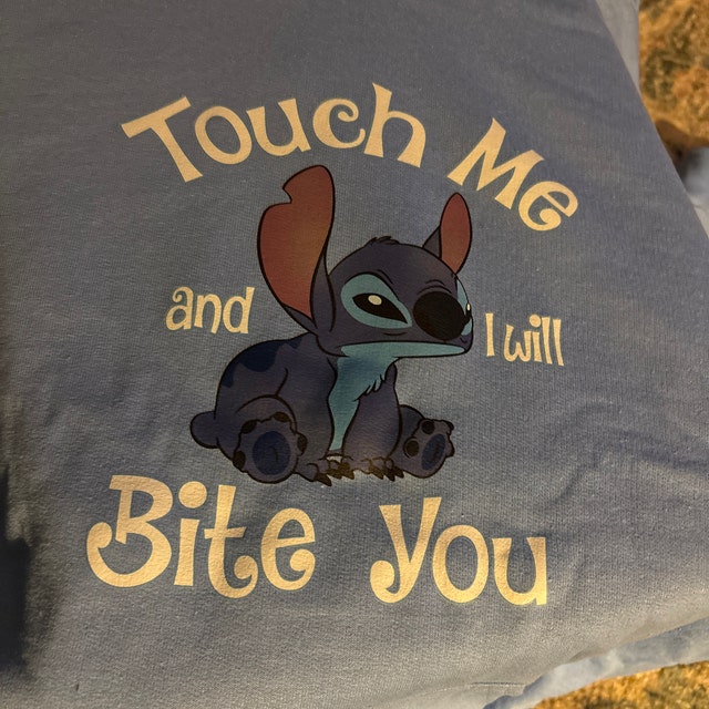 Stitch Touch Me And I Will Bite You G200 Navy Cotton Men TShirt Made In USA - T - Foto 14