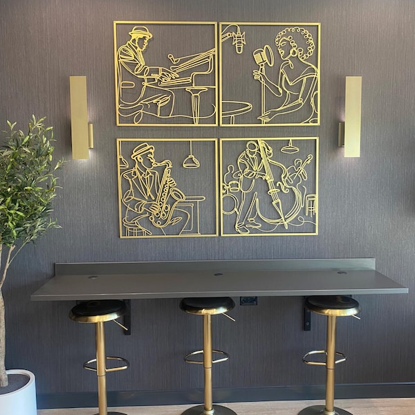Mural Golden Lotus Figure Suitable For Hotel Living Room Bedroom Art Deco