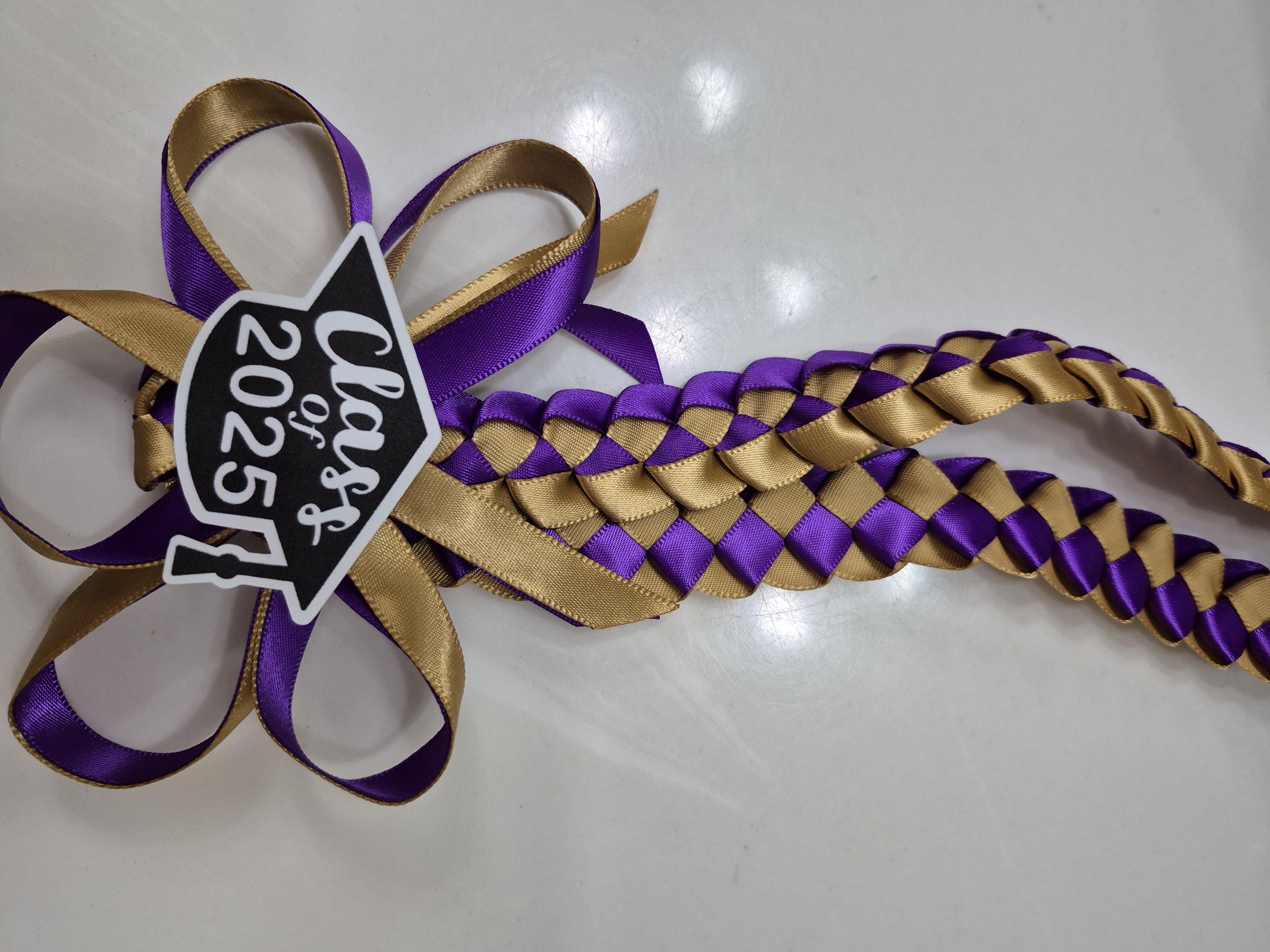 Graduation lei with Class of 2025 bow  | Single Braided Lei || Customized | Graduation gift