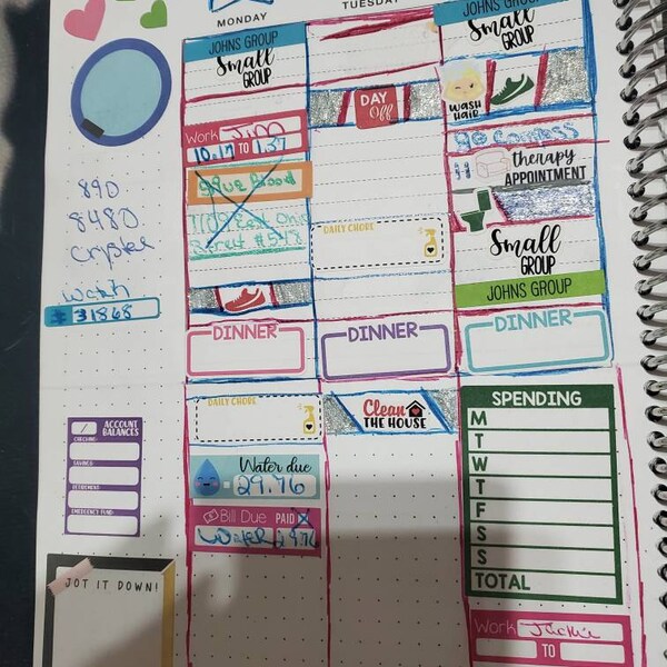 Planner Stickers Erin Condren Life Planner (eclp) - 40 Bill Due Budget ...