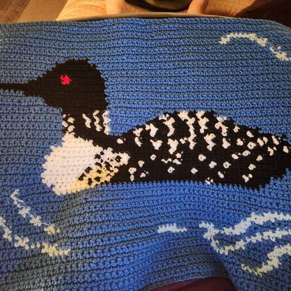 Crochet Color Work Tapestry Loon Pattern - Etsy