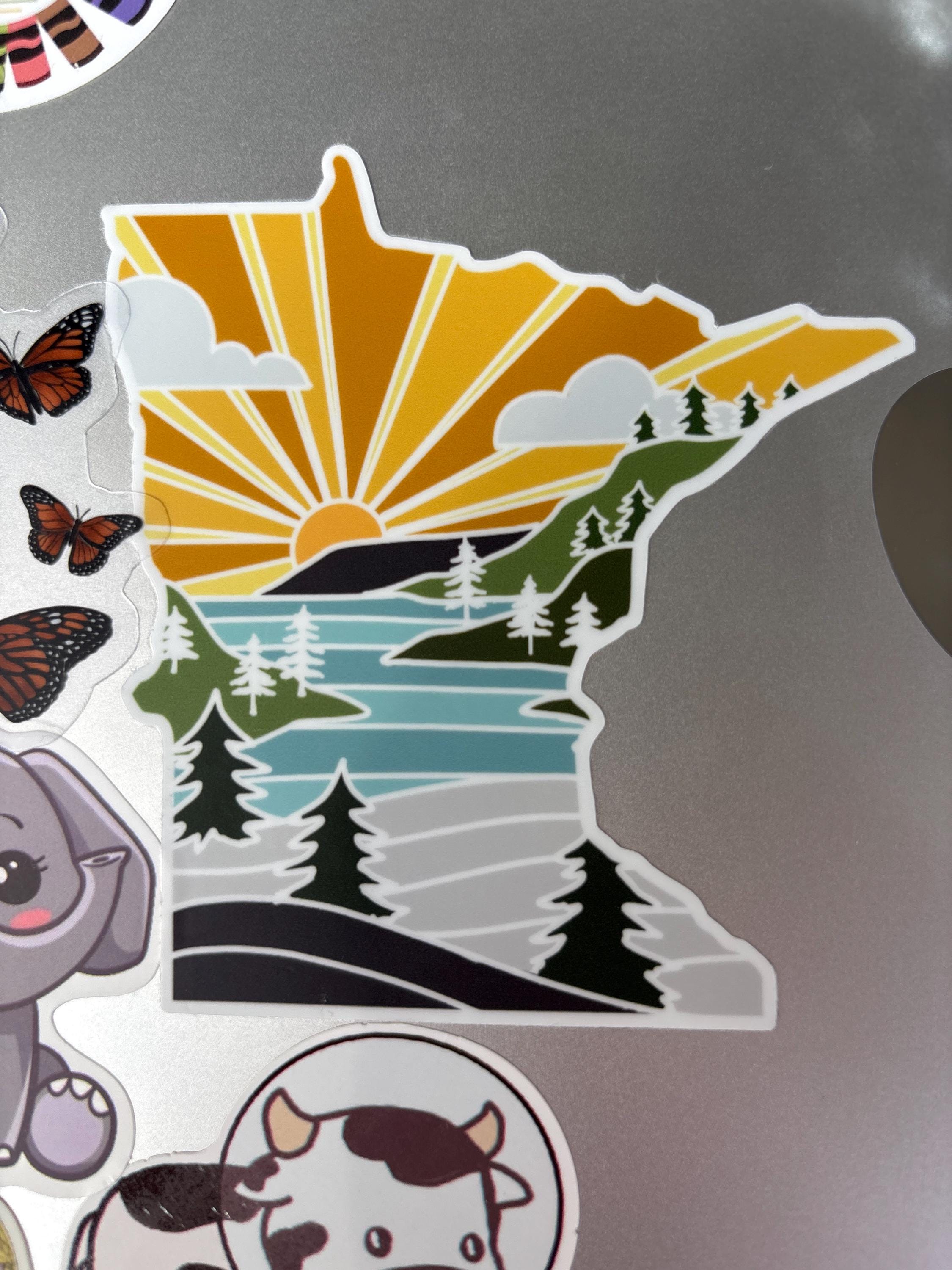 Minnesota Durable Sticker | High Quality Bumper Sticker | United States Vinyl Decal | Weatherproof Sticker | Water Bottle Sticker | 4&quot;