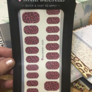 Pink Leopard Print Nail Decals - A1023 - Etsy